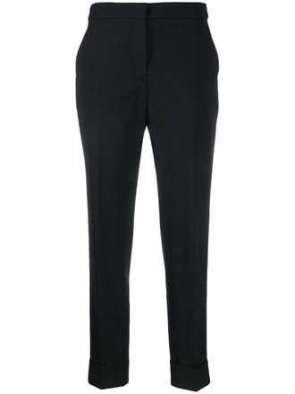 Pantaloni Torino turn up cropped trousers - women - Polyester/Spandex/Elastane/Wool - 40 - Black
