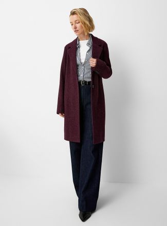 Contemporaine Womens Two-button felt overcoat