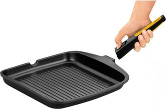 Bra Grill Fast Click Rayado De Aluminio Fundido - 28x28 Cm