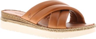 Hush Puppies Womens Sandals Wedge Samira Leather Slip On tan - Size UK 7