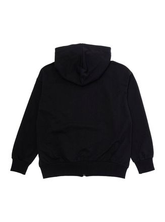 Moschino Girls Kids Hoodie Black Cotton Hoods & Sweatshirts