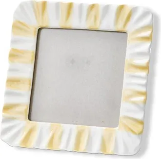 Tag Yellow Stripe Ruffle 4x4 Photo Frame Earthenware MDF Glass 6.25x6.25in at Nordstrom, Size Medium