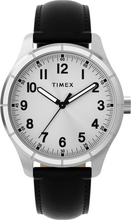 Timex Main Street Mens Black Watch TW2Y16000 Leather - One Size