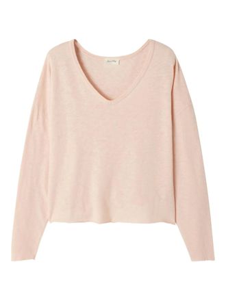 American Vintage Sonoma long-sleeve V-neck T-shirt - Pink