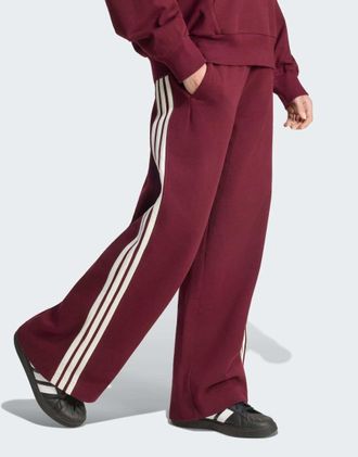 adidas adidas Performance - Kit - Pantaloni ampi color granata/bianco sporco con 3 strisce-Marrone