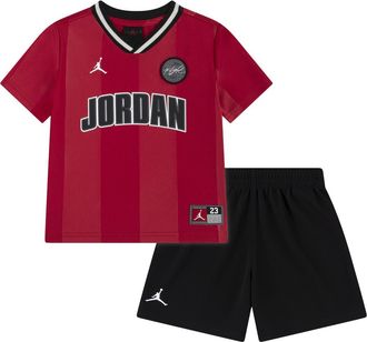 Nike Jordan Kids Sport Jersey & Mesh Shorts Set in Black at Nordstrom, Size 3T