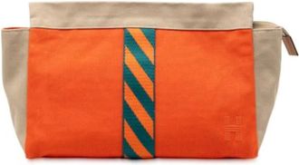 Herm&egrave;s Pre-owned Clutches, female, Orange, Size: ONE SIZE Pre-owned Canvas Clutch