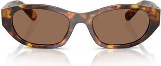 Miu Miu 53mm Irregular Sunglasses in Honey Havana /Dark Brown at Nordstrom