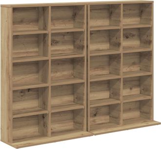 vidaXL Cabinet Para Cds 2 Uds. Roble Artisan 65 X 23,5 X 97,5 Cm Vidaxl