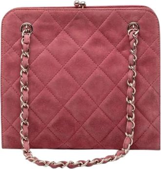 Chanel Pre-owned Kiss Lock Schoudertas - Dames - Vintage Schoudertas - Roze - ONE Size - Leer - Vintage