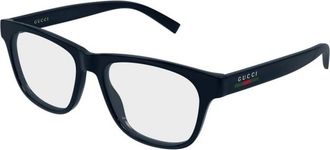 Gucci Rechthoekig Optisch Montuur - Heren - Accessoires - Blauw - Maat: 55 MM