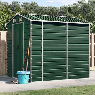 vidaXL Caseta De Jard&iacute;n Verde 191x215x198 Cm Acero Galvanizado Vidaxl