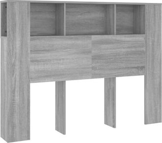 vidaXL Headboard Cabinet Grey Sonoma 140x18.5x104.5 cm vidaXL