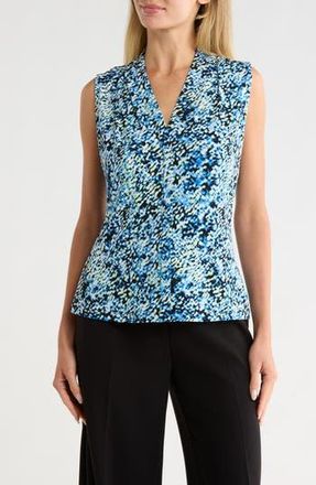Calvin Klein V-Neck Sleeveless Jersey Top in Star Sapphire Multi at Nordstrom Rack, Size X-Small