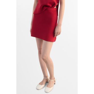 Mango Knit Miniskirt in Red at Nordstrom, Size Medium