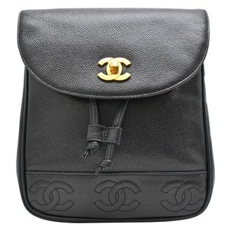 Chanel Black Grained Calfskin Backpack (Pre-Owned)