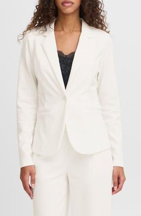 Ichi Regular Notch Lapel Ponte Blazer in Cloud Dancer at Nordstrom Rack, Size X-Large