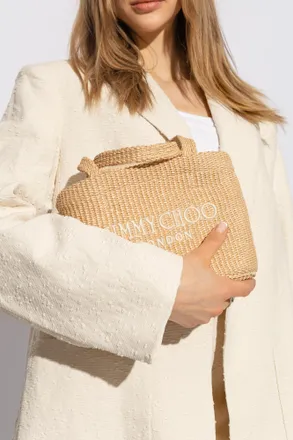 Jimmy Choo London Beach Tote Shoulder Bag, Womens, Beige