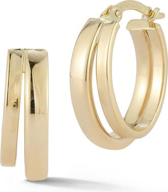Ember Fine Jewelry 14K Gold Double Oval Hoops