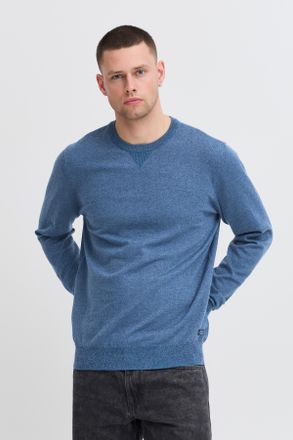 Blend Rundhalspullover BLEND Pullover, Herren, Gr. 3XL, blau (copen blau), Strick, Obermaterial: 100% Polyester, unifarben, regular fit normal, Rundhals, B&uuml;