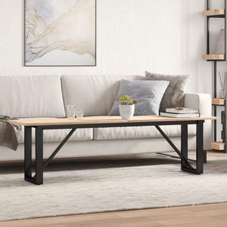 vidaXL Vidaxl - Mesa De Centro Marco O Madera Maciza Pino Y Acero 160x40x45 Cm