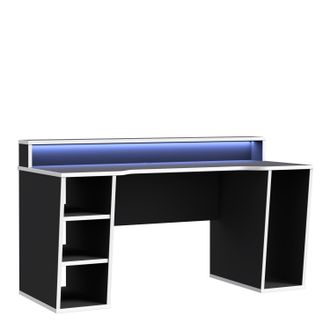 Furniture To Go Loadout Black Gaming Desk 2 Shelves with Colour Changing LED