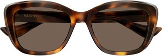 Valentino Butterfly Zonnebril - Dames - Zonnebrillen - Bruin - 56 MM - Nylon - Accessoires