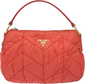 Prada Tessuto Orange Nylon Handbag (Pre-Owned)
