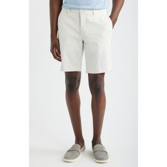 Scott Barber Sonoma Flat Front Travel Shorts in White at Nordstrom, Size 35