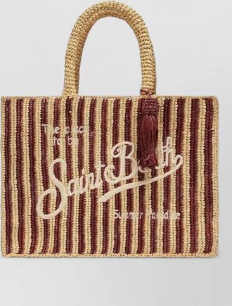 MC2 Saint Barth striped raffia beach bag