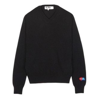 Comme Des Gar&ccedil;ons FW25 x Invader Double Pixel Heart Knitwear Black AZ-N086-051-1