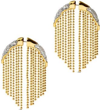 Alexis Bittar Solanales Crystal Pav&eacute; Fringe Front/Back Earrings in Crystals at Nordstrom