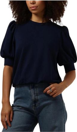 Minus Livana T-shirt - Dames - Blouses - Blauw - 2XL - Polyester - Overhemden