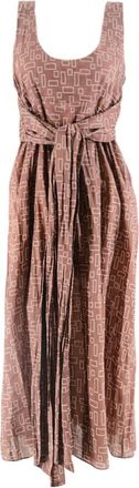 Marni Brown Printed Belted Dress Size S
