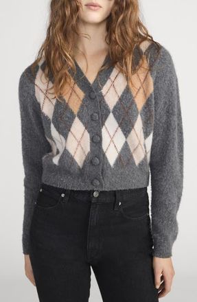 Frame Denim The Brushed Extrafine Merino Wool & Cashmere Cardigan in Grey Multi at Nordstrom, Size X-Small