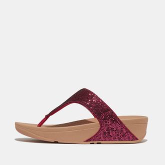 FitFlop Womens Fit Flop Lulu Glitterball Toe-Post Sandals in Raspberry