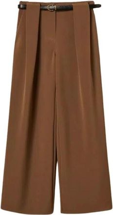 Twinset Wijde broek - Dames - Wijde Broeken - Bruin - M - Polyester - Broeken