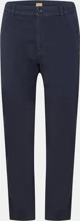 HUGO BOSS Womens Tashina Solid Patterned Straight Trousers in Dark Blue - Size 8 UK