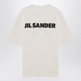 Jil Sander White Wide T Shirt With Logo