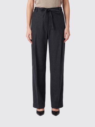Tela Pantaloni wide leg in lana vergine con coulisse in vita