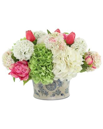 Creative Displays Inc. Hydrangea, Viburnum & Peony Arranged In Ceramic Pot