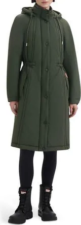 Hunter Isabelle Water Repellent Crinkle Padded Coat in Hunter Green at Nordstrom Rack, Size X-Large