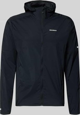Salomon Windbreaker mit Kapuze und Logo in Black, Gr&ouml;&szlig;e XXL