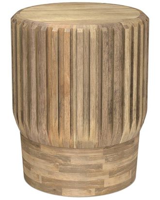 Simpli Home Lyall Solid Mango Wood 16In Round Contemporary Side Table