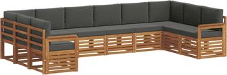 vidaXL Conjunto De Sof&aacute;s De Exterior 10 Uds. Natural Y Antracita Vidaxl
