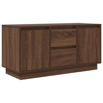 Berkfield Home TV Cabinet with LED Lights Brown Oak 100x41x50 cm | Size: 100 x 41 x 50 cm