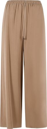 Max Mara Genero wijde broek van gewassen hazelnootzijde