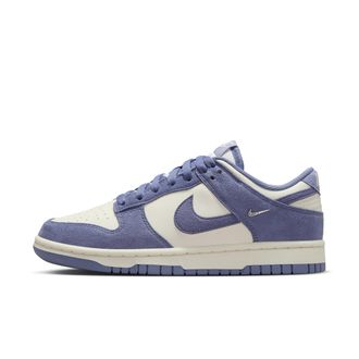Nike Womens Dunk Low Suede Shoes in White | IB4417-103
