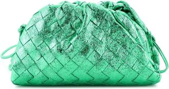 Bottega Veneta The Pouch Intrecciato Nappa Mini crossbodytas - Groen