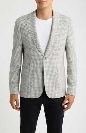 BOSS Hanry Slim Fit Cotton and Linen Sport Coat in Open Grey at Nordstrom, Size 38